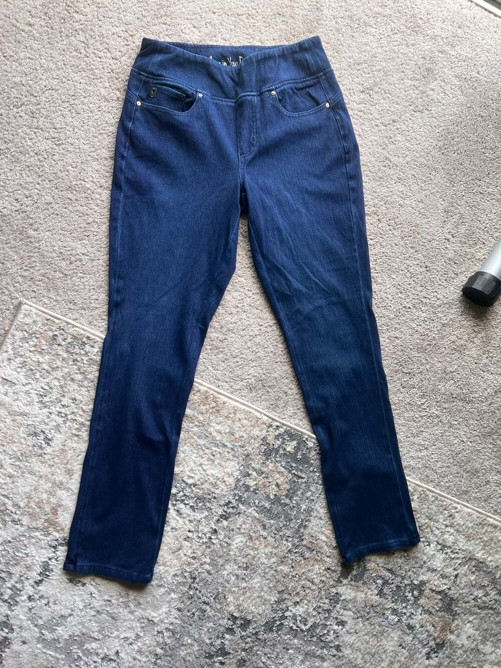 Belle by Kim Gravel Flexibelle Belle Curve Slim-Leg Pull-On Jeans Size 10